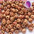 10x9mm Leopard print wood round beads for diy jewerly